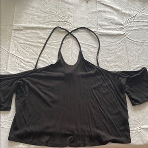 Black Cold Shoulder Women's Top